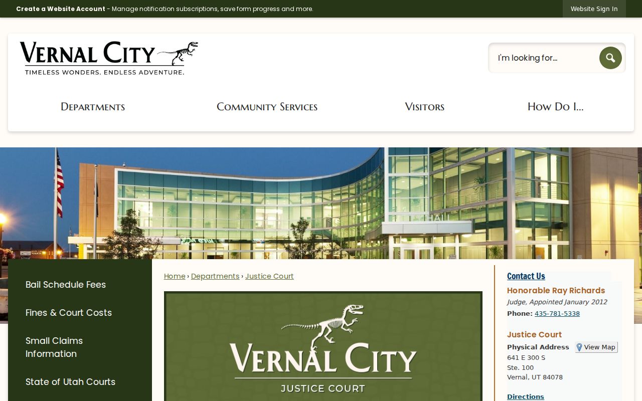 Vernal court docket Justice Court office and jurisdiction